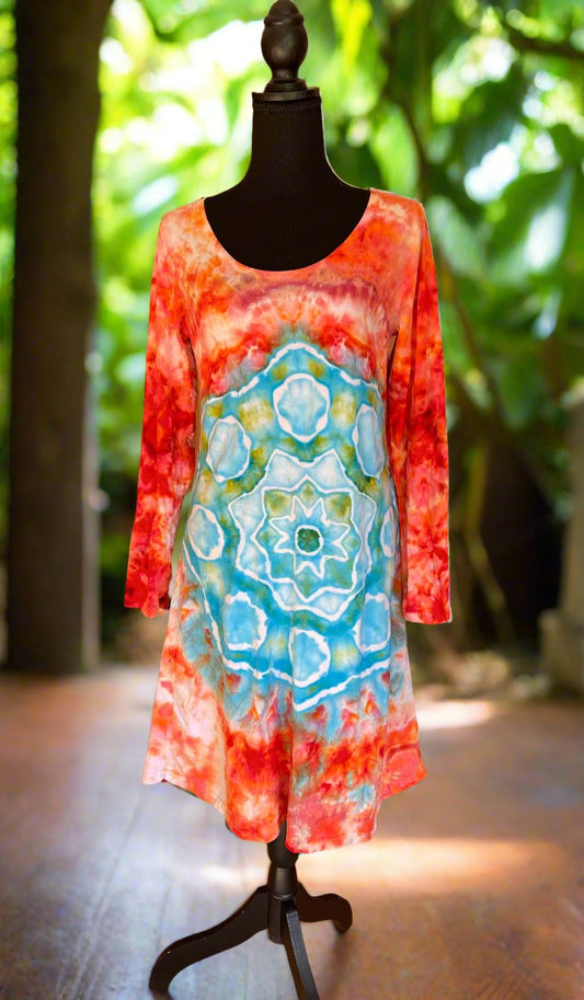 Women's Long Sleeve Cotton Dress Medium