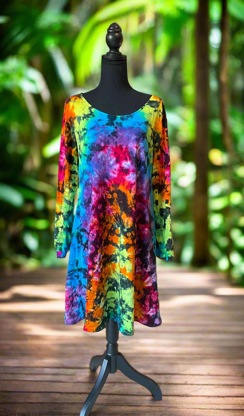 Women's Long Sleeve Cotton Dress Large