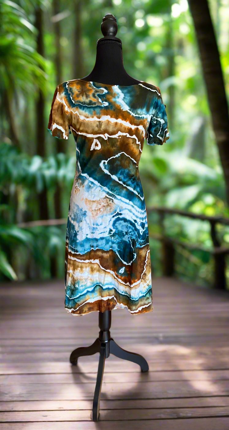Cotton Butterfly Cinch-Front Dress Medium